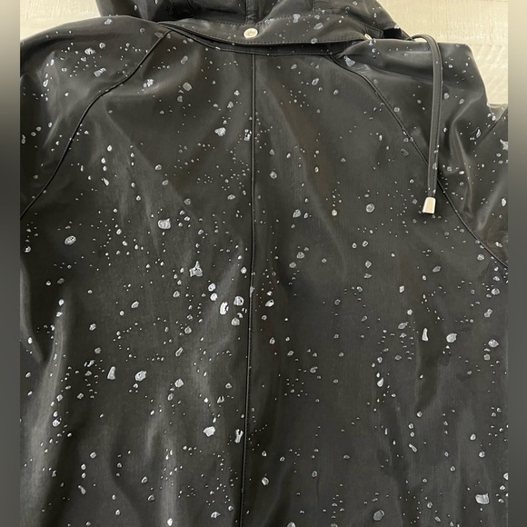 Women’s MYCRA PAC Raindrops Charcoal/black Rain coat with hood in size XL - Picture 11 of 11